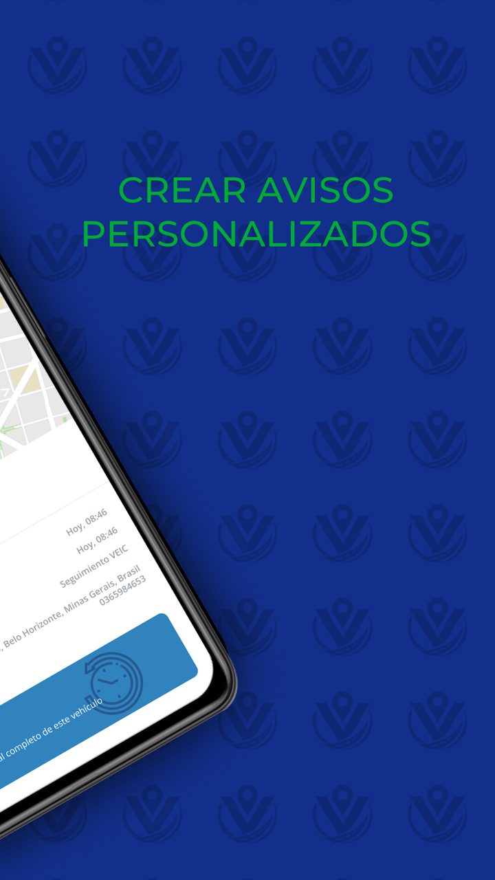 Pantalla de la app VIGTRA: funciones de seguimiento y control